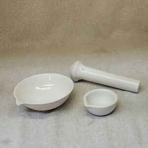 Vintage Coors USA White Apothecary Mortar & Pestle 3 Piece (B)